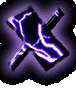 Six of a small animated icon showing an X-shaped object with blue lightning effects against a purple gradient background