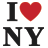 Static pixel art icon featuring a black capital 'I', red heart symbol, and black 'NY' text arranged in two rows on white background with anti-aliased edges.