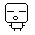 Two pixelated character faces with closed eyes and small mouths, one circular mouth and one square mouth, on a white background.