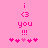 Pixelated pink icon with 'i <3 you !!!' text and five hearts, two of which are lighter pink, on a pink background.