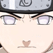 identical anime-style character faces with light skin, brown lips, and a silver headband featuring a spiral symbol