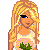 Pixel art buddy icon featuring a blonde cartoon woman holding green plants next to a pink heart with text "I LUV SEAN!" on white background.