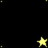 Yellow pixelated text and a star on a black background with scattered small dots.