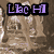 Pixelated icon with four quadrants showing text overlays and distinct backgrounds including a stone texture, purple gradient, colorful abstract shapes, and solid purple.