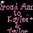 Animated pink text repeats 'Broad Airdroid to Kaylee & Tamara' with scattered white and gray stars on a black background.