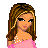 Pixel art of a woman in pink top and black skirt with text showing phrases like "wut's ur excuse?" and "i'm a blonde... i'm not!"