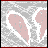 Animated contact sheet of 8 frames showing a broken heart icon with changing text overlays on pink heart shapes against a gray dithered background.