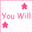 Pixelated icon with pink and blue stars, white background, dotted border; text reads "You Will See My Name In Lights One Day" in light pink font.