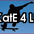 Silhouette of a person performing a skateboard trick against a blue background with partial text "atE 4 L" visible.