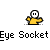 Animated contact sheet of a yellow stick figure character interacting with blue eye sockets on gray background, showing sequential frame changes in pose and object connection.
