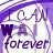 Animated icon with purple and white swirling background displaying 'I CAN WAIT forever' text where one letter changes per frame.