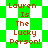 Green and white checkered background with red text reading "Lauren Is The Lucky Person!" repeated in two