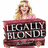 A pixelated image shows a woman holding a sign with 'LEGALLY BLONDE' text, surrounded by pink background and additional 'Legally Blonde' text variations.