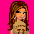 Pixel art contact sheet showing three frames of an animated icon featuring a cartoon woman with long brown hair, wearing a crop top and jeans, alongside text reading "I Love Horses" on a bright pink background.