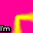 A bright pink background with yellow curved shapes and black text reading 'I'm', 'For', 'YOU', 'Still', and 'SEARCHING' in pixelated font.