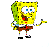 Two pixelated yellow cartoon characters with green hair, brown shorts, and white shirts stand side-by-side against a plain background.