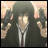 A pixelated anime-style character in a dark suit with a red tie appears on the left side of a contact sheet, while the right side displays stylized text reading "Anime IM" and "com" against a black background.