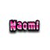 Pixelated text 'Natal' in pink and purple hues with dark outlines on a white background.