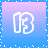 Four animated frames of a stylized '13' icon with gradient backgrounds and white outline effects, arranged in a 2x2 contact sheet.