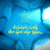 Pixelated blue background with a light green star above yellow-green text fragments, right side bright white area.