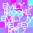 Pixelated text collage with overlapping names and numbers on a of purple and cyan squares