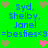 Green background with blue text listing names and "=besties<3" flanked by brown and pink heart icons.