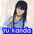 Six anime-style character icons arranged in a , each with overlaid text labels in distinct colors