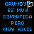 Blue pixelated text on black background with a white heart symbol replacing the 'S' in GRUMBY5, repeated twice side-by-side.