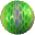 Five of five spherical icons with green and blue pixelated patterns, each showing subtle color and pattern shifts across the sequence