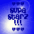 Blue background with white light burst, three heart symbols above and below text reading 'SUPA STARPZ!!!' in pixelated font.