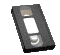 Nine views of a black VHS tape on gray background, showing front, side, and angled perspectives with visible reels and label area.