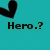 A pixelated icon with a black checkmark symbol and the text 'Hero.?' on a cyan background.