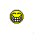 A 48x48 pixel animated buddy icon featuring a yellow cartoon face with exaggerated teeth, displayed across three frames in a contact sheet layout showing sequential animation changes.