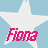 A static pixelated icon features a white star on light blue background with pink text reading "Fiona" below it.