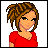 A 2x2 contact sheet of four distinct pixel art icons featuring a woman in red, Auburn Tigers text on tiger stripes, Doll Island branding with a beach girl, and an empty gray frame.