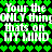 Pixelated green heart pattern background with repeated white text 'Your the ONLY thing thats on MY MIND' in a distorted, glitchy style.