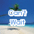 Pixelated beach scene with palm tree and ocean background, displaying animated text reading 'Can't Wait For Summer '08'