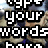 Pixelated text overlays 'type your words' in white block letters on a blurred background with indistinct figures.