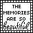 identical pixel art displaying the text "THE MEMORIES ARE SO beautiful" with rainbow borders and scattered colored dots