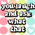 Pixelated text on a pastel polka-dot background with heart shapes, arranged in two