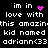 Pixelated text on black background with animated pink heart and star symbols replacing static icons.