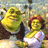 Animated contact sheet of Shrek and Fiona characters in various poses with pixelated rendering.