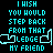 Pixelated cyan text on black background with two stylized chat bubbles, reading "I WISH YOU WOULD STEP BACK FROM THAT LEDGE MY FRIEND".