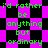 Pixelated text 'i'd rather be anything but ordinary' repeats across a checkered background with shifting black and purple diamond patterns.