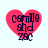 Four identical red heart-shaped icons with dark text reading 'camille and zac' on a light background.