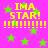 A vibrant pink background with scattered green stars and repeated yellow text reading "IMA STAR!" followed by multiple exclamation marks.
