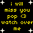 Yellow pixelated text on black background with white stars, repeating 'i will miss you pop <3 watch over me' in two