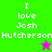 Green and pink pixelated display 'I love Josh Hutcherson' text with a star, while brown show the same text without stars