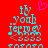 Red background with cyan pixelated text and symbols; a pink heart appears above the left side of the text.