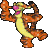 Six pixelated cartoon characters in a , each with distinct clothing and poses against a gray background